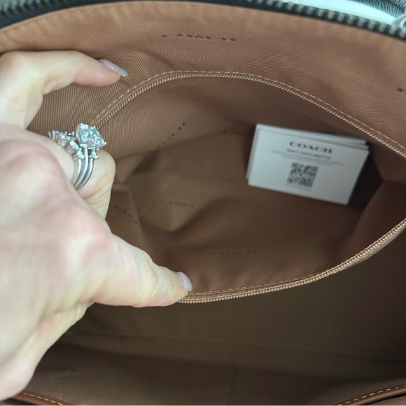 Coach Black Pebble Leather Cara Satchel NWT - Picture 13 of 16